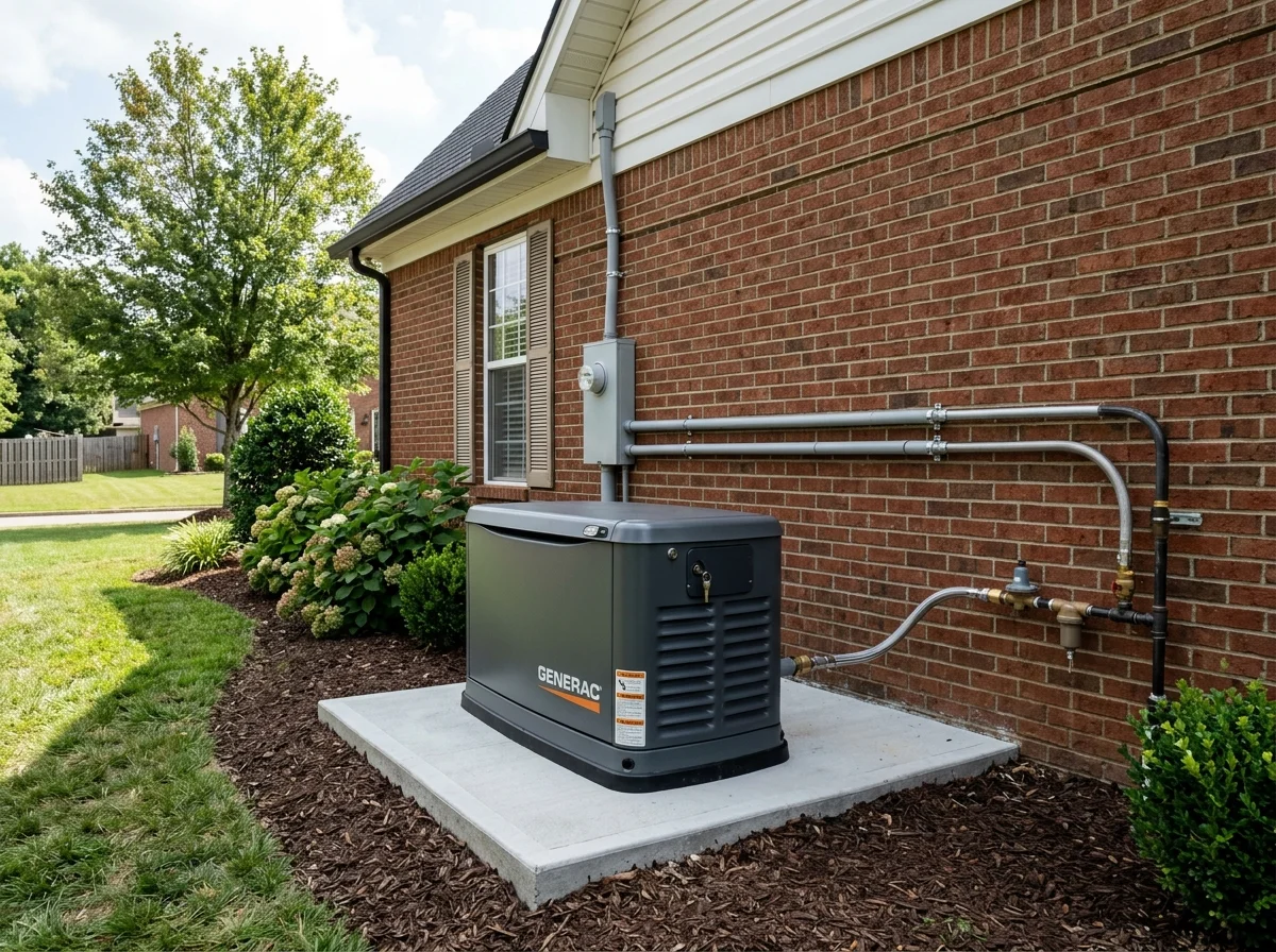 Generac Guardian 24kW standby generator installed on concrete pad outside Murfreesboro TN home