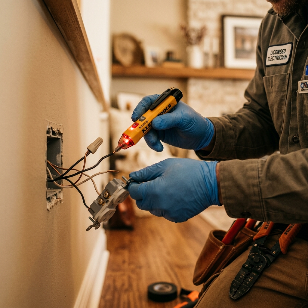 Electrician Running New Dedicated 240V Appliance Circuit in Murfreesboro TN